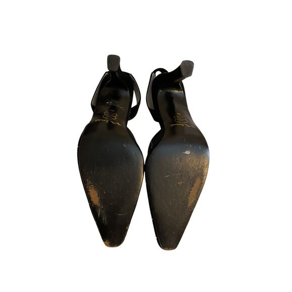 Touch Of Nina Heels Women’s Size 7M Black Suede Sparkle Rhinestones Slingback’s - Picture 8 of 12